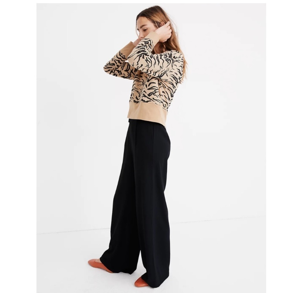 Madewell Crop Tiger Stripe Sweatshirt
